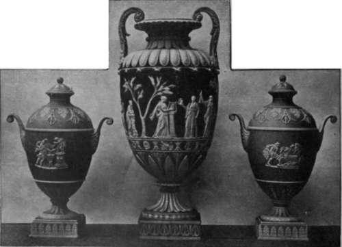 Three beautiful examples of the famous jasper ware for which Wedgwood is renowned