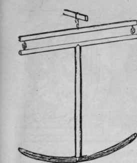 A hanger for princess robes. The gown is passed between the bars, the arms inserted in the shoulders, and then hung in an inverted position