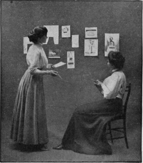 Advertisement Guessing Competition. The names of the advertisers are cut away, and the pictures must be identified without them