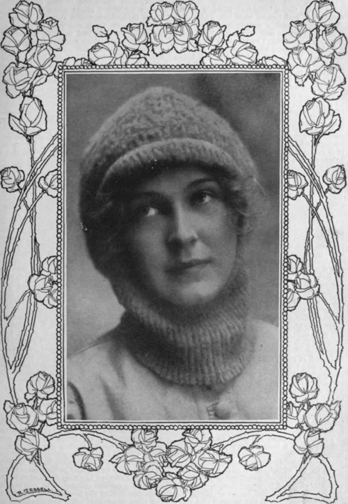 Miss Pauline Chase in flying costume. The charming creator of the title role of Peter Pan has experienced the delightful sensations of flight in that modern miracle the aeroplane as well as under the more untrammelled conditions of Mr. Barrie's magic dream country