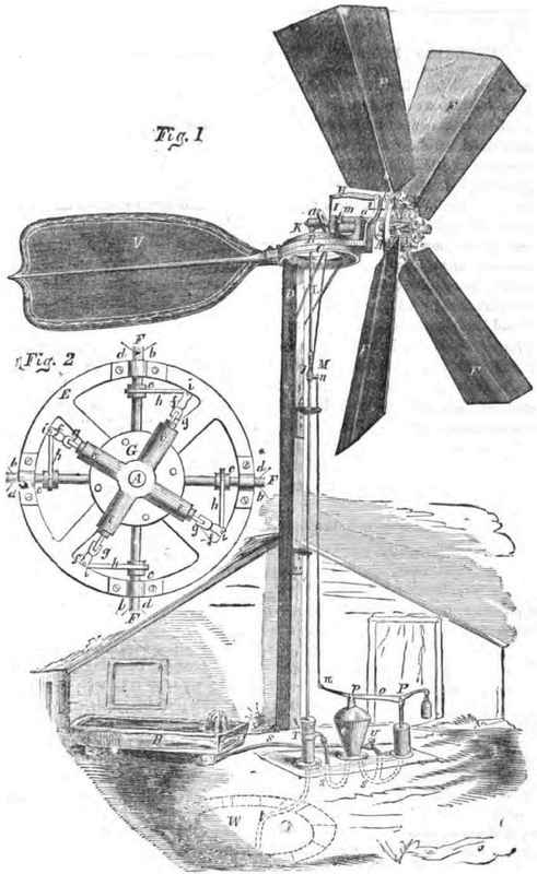 HALLADAY's PATENT SELF REGULATING WIND ENGINE.