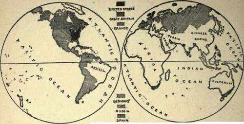 THE MAP OF THE WORLD AT BEGINNING OF 19th CENTURY