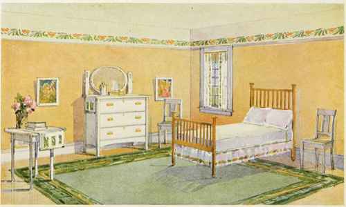 Stencil Decoration Gives Individuality to the Room.