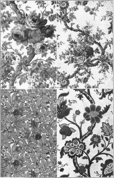 Wall papers illustrating varying degrees of conventionalization in ornament.