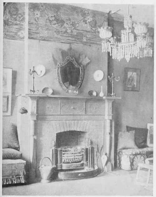COLONIAL MANTEL AND ENGLISH HOB GRATE (SITTING ROOM IN MRS. CANDACE WHEELER'S HOUSE)