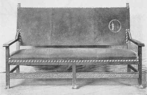 SOFA DESIGNED BY MRS. CANDACE WHEELER FOR N. . LIBRARY IX WOMAN'S BUILDING, COLUMBIAN EXPOSITION