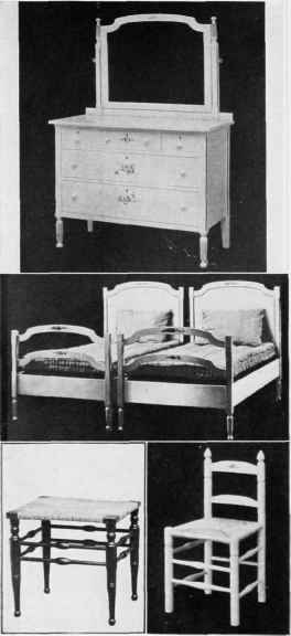 ENAMELLED AND DECORATED BEDROOM FURNITURE, CONTINUED.