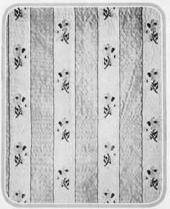 Plain stripe of soft golden yellow: the other is écru with pink and green sprigs .