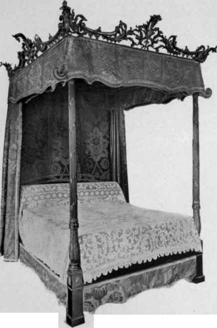Bedstead in Chippendale style, 1750 60.