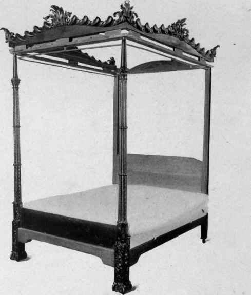 Bedstead in Chippendale style, about 1760.