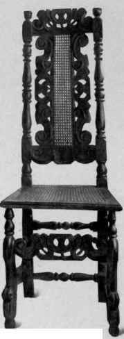 Cane Chair, Flemish legs, last quarter seventeenth century.
