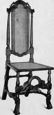Cane Chair, Spanish feet, 1680 1700.