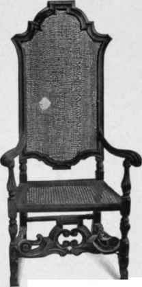 Cane Chair, Spanish feet, 1680 1700.