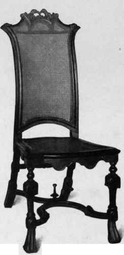Cane Chair, Spanish feet, 1690 1700.
