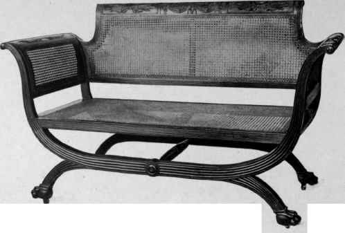 Cane Sofa, Phyfe style, 1800 10.