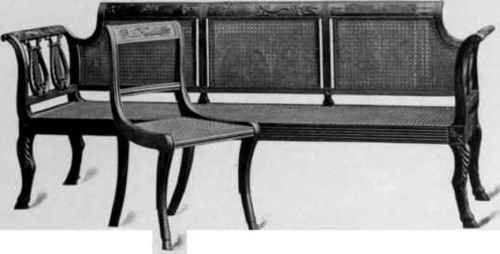 Cane Sofa, Phyfe style, 1800 10.