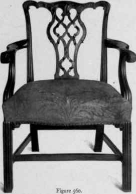 Chair in Chippendale style, Gothic taste, third quarter eighteenth century.