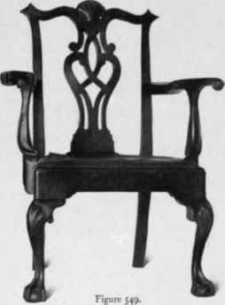 Chair in Chippendale style, third quarter eighteenth century.