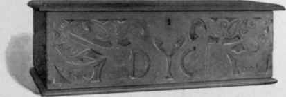 Desk Box, Hadley pattern, about 1700.
