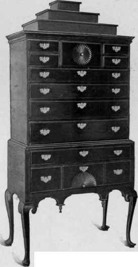 High Chest of Drawers, 1710 20.