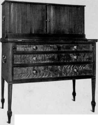 Inlaid Writing Table, about 1800.