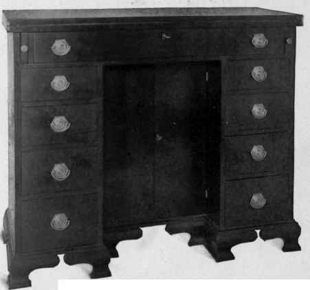Knee Hole Writing Table, about 1790.