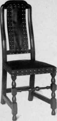 Leather Chair, turned legs, 1700 10.