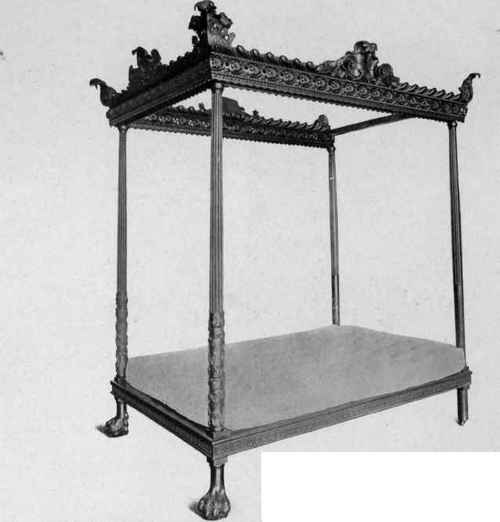 Mahogany Bedstead, about 1725.