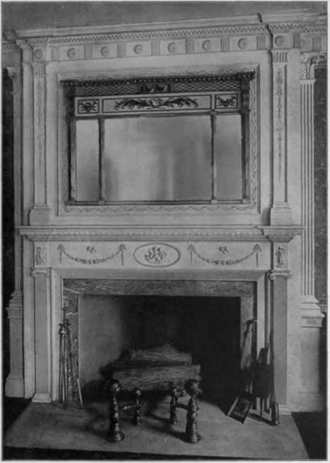 Mantel Looking Glass, about 1790.