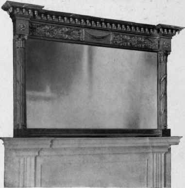 Mantel Looking Glass, about 1800.
