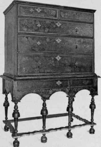 Marquetry High Chest of Drawers, 1680 1700.