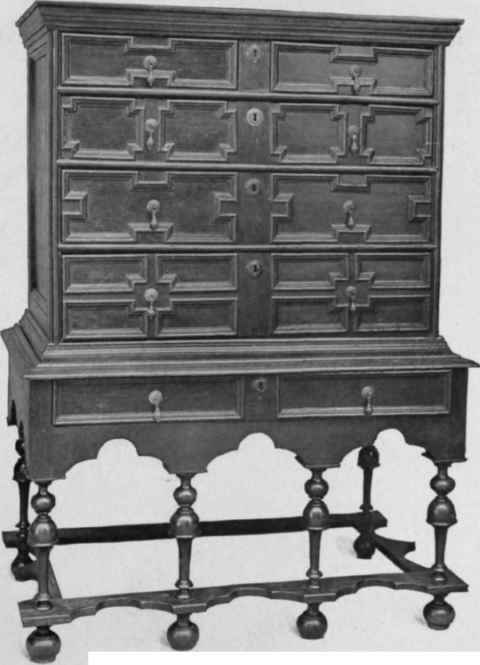 Oak Panelled High Chest of Drawers, 1675 1700.