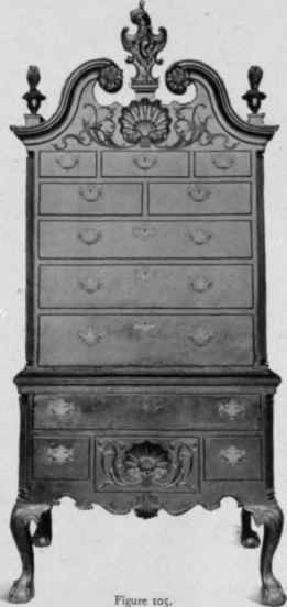 Scroll Top High Chest of Drawers, 1760 75.