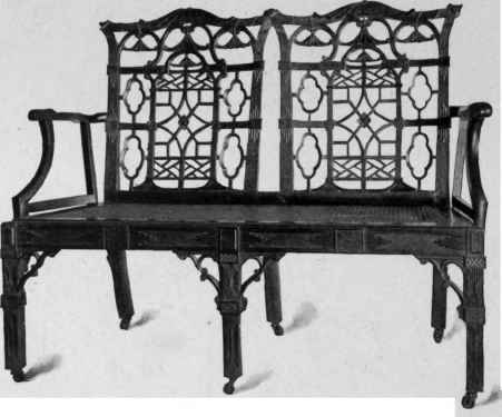 Settee with two chair backs, in Chinese taste, 1750 60.