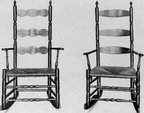 Turned Slat Back Rocking Chairs, 1725 50