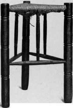 Turned Three Legged Stool, early seventeenth century.