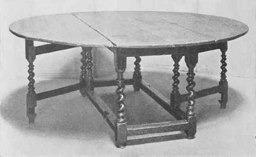 Fig.172 Oak Table With Hinged Tops.