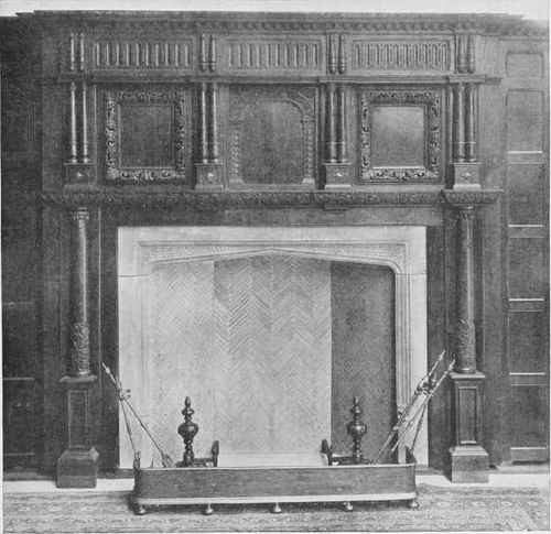 Oak Chimney Piece And Panelling.