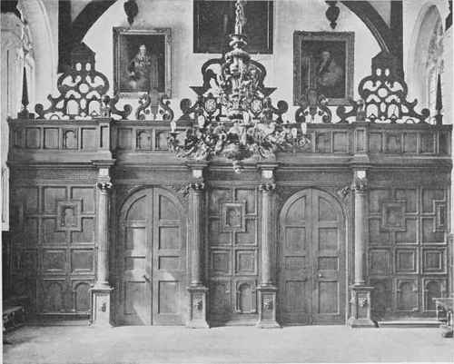 Oak Screen In The Hall Of Wadham College, Oxford.