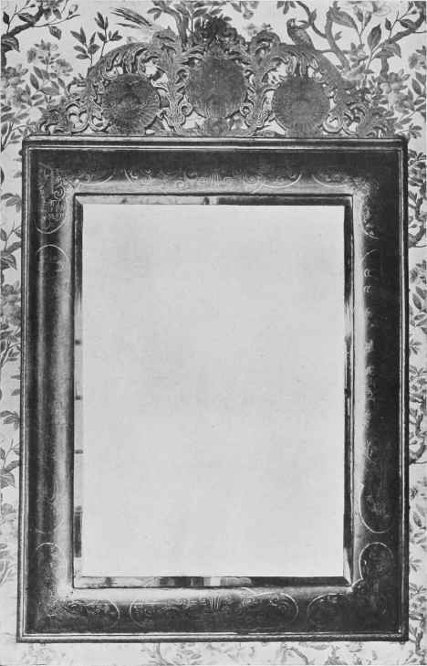 mirror with frame of black lacquer.