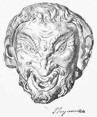 Alask of a faun in marble, by Michael Angela Florence.