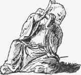 Chinese figure carved in hambon.