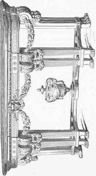 Console Table in carved and gilded wood, Louis XVI. period. (Collection of Baron Asselin.)