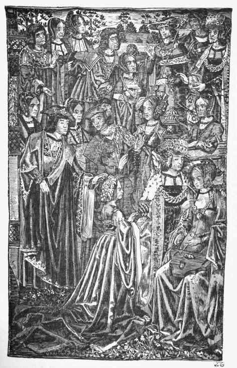 Flemish tapestry, the subject taken from a romance of chjvalry. (Collection of M. Dubonche.)