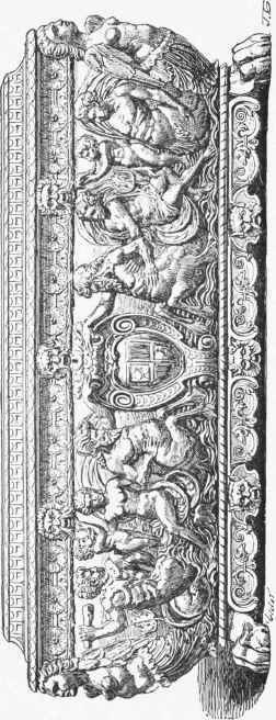 Marriage coffer of carved wood: Italian work of the Sixteenth Century. (Collection of C'omtc de Brigcs.)