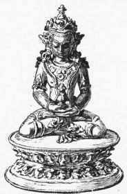 Statuette of Indian bronze, gilt and 8et with turquoises.