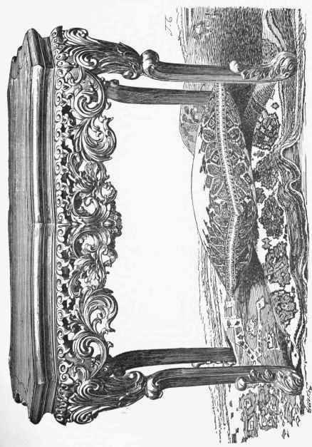 Table of carved iron wood; Chinese work of the Eighteenth Century. (Collection of M. J. Jaequemart.)