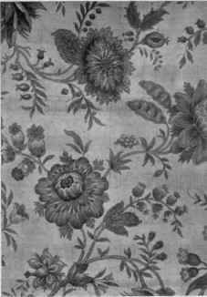 5. A well arranged floral on woven stripe taffeta.
