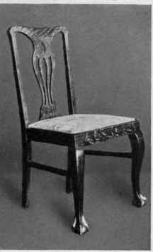 6. A tapestry upholstered oak chair at $10.50, illustrating the effort of American designers to improve on Chippendale.