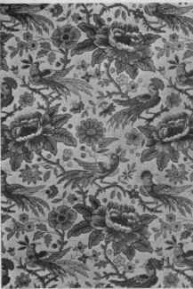 I. Coventry bird pattern on plain cretonne.